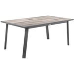 Table de jardin extensible Pavane pécan & graphite 10 places en aluminium traité époxy - Hespéride