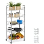 Etagère sur 4 roues, avec étages, chariot multifonctionnel pour cuisine, bain, bureau, différentes tailles - Relaxdays