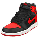 Nike Air Jordan 1 Retro Hi Og Womens Black Red Fashion Trainers - 4 UK