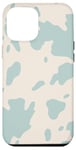 iPhone 12 Pro Max Blue Cracks Pattern on Cream Background Case