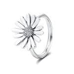 CHICBUY 2020 Spring Pave Daisy Flower Statement Rings for Women 925 Silver DIY Fits for Original Pandora Bracelets Charm Fashion Jewelry (54#)