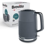 Breville Zen Grey Electric Kettle | 1.7L | 3kW Fast Boil | Grey & Silver Chrome [VKT250]