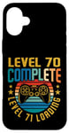 Coque pour iPhone 16 Plus Level 70 Complete Level 71 Gamer vidéo 70e anniversaire