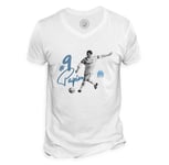 T-Shirt Homme Col V Jean Pierre Papin Marseille Vintage Footballeur Foot Star