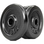 Amonax Cast Iron Weight Plates Set, 2.5kg, 5kg, 10kg Dumbbell Plates for 1 Inch Weight Plates Bars, Metal Barbell Plates for Weight Lifting Hip Thrust, Steel Weight Plates for Home Gym