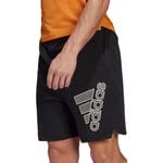 adidas Badge Of Sport Mens Training Shorts Black 7 Inch Gym Zip Pocket Excerise