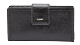 Fossil Portefeuille pour femmes Logan, Pochette à onglet en cuir/polyuréthane noir 17,1 cm L x 1,9 cm l x 8,9 cm H SL7830001