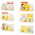 Lifewit Bibliothèque de Chambre d'enfant, Lot de 6 étagères Flottantes de 39 cm, Support en Plastique Transparent pour Magazines/Photos pour la Décoration de la Chambre d'enfant et du Salon