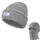 Bonnet Tricoté Homme Léger Casquette Lemme Hommes Tricoté Chapeau Unisexe Hiver Mixte Hat Doux Chaude Gris 1 Pièce