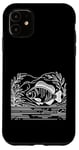 Coque pour iPhone 11 Line Art Poisson & Ichtyologiste Dorado Doré