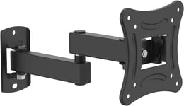 Support Mural TV, Fixation Murale TV 10-27 Pouces Support Tele Orientable Inclinable Accroche TV Mural Universel Support VESA 75 x 75mm à 100 x 100mm,Charge Jusqu'à 15 kg Installation Facile