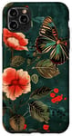 Coque pour iPhone 11 Pro Max Green Pop Art Floral Esthétique Y2k Ailes de fée Papillon Alt