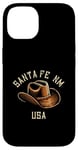 Coque pour iPhone 14 Santa Fe New Mexico Chapeau de cowboy style vieilli