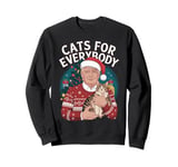 Trump Cats for Everyone Christmas Cat Funny Xmas Women Santa Sweatshirt