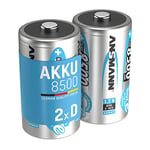 ANSMANN Piles Rechargeables Mono D 8500 mAh 1,2 V (Lot de 2) – Piles HR20 Rechargeables à Faible autodécharge – Accumulateurs idéaux pour Les Jouets, Lampes Torches, flashs d'appareils Photos, etc.