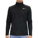 Nike Men Element 3.0 Half Zip Long Sleeve Shirt - Black/Reflective Silver, Small