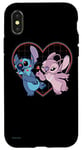 Coque pour iPhone X/XS Disney Lilo et Stitch Angel Heart Kisses