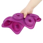 (Purple)6-Cavity Silicone Donut Baking Pan Donut Chocolate Mold Microwave Fre UK