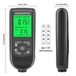 Compteur D'éPaisseur de Film lcd RéTro-éClairage NuméRique Testeur D'éPaisseur de Peinture de Voiture Outil de Mesure D'éPaisseur de RevêTement Noir