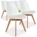 Lot de 4 chaises scandinaves Conor Simili (p.u) Blanc - Blanc