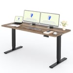 FLEXISPOT 2 Moteurs Bureau Assis Debout 180x80 Une Pièce, Bureau Debout électrique avec Panneau à Fonctions Mémoires, Bureau Réglable en Hauteur Électrique, Charge 100kg, Noir+Marron