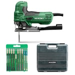 HITACHI - HIKOKI Pack Scie sauteuse 90mm et lame de scie CJ90VAST2WAZ + Lot 10 lames panachés bois métal 750049