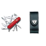 Victorinox Couteau suisse Rouge & 4.0520.3 Etui-Ceinture - Pochette en cuir noir avec fermeture Velcro