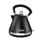 Morphy Richards Vector Pyramid Kettle, 1.5L 3kW Rapid Boil, Anti Limescale Filter, Boil Dry Protection, Water Window, Pull Ring Removeable Lid, 360 Cordless Base, Black, 108131