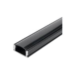 Optonica - Profilé Aluminium Noir Fin 7mm diffuseur noir pour Ruban led 2m