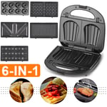 6-IN-1 Sandwich Waffle Maker Panini Grill Machine Electric Deep Fill Toastie