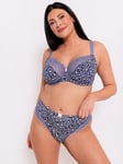 Curvy Kate Wild One Leopard Print Balcony Bra - Blue, Blue, Size 32J, Women