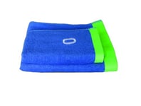 zer0bed Set de Serviettes de Bain, Serviettes de Bain, Visage et Bidet, Serviette de Sport, Piscine ou Salle de Sport, Couleur Unie avec Bord contrasté, 100% Coton, Lot de 2 pièces, Denim