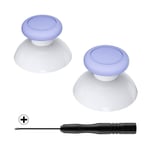 eXtremeRate Light Violet & White Dual-color Replacement 3D Joystick Thumbsticks, Analog Thumb Sticks with Cross Screwdriver for Nintendo Switch Pro Controller
