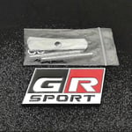 3D Metallisk GR-Logotyp Bilgrill Emblem Bagagemärke för Toyota Yaris Ch-R Rav4 Corolla Revo Hilux GR Sport Dekal Tillbehör grill matt silver