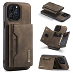 DG.MING 2 in 1 Magnetic Card Slot Case iPhone 16 Pro Max Brown