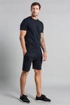 French Connection Mens Navy Cotton Embossed T-Shirt And Short Set - Size 2XL