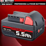 NEW 5.5Ah 18V High Capacity Li-ion Battery For Milwaukee M18 M18B 48-11-1890