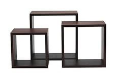 King Collection King Home m1106006/à Set 3 Pièces Étagère Carrée en MDF, Wenge