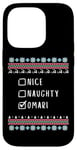 iPhone 14 Pro Nice, Naughty, Omari Christmas Ugly Sweater Style Case