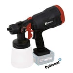 Ribimex PRBAT20/PPSB Pistolet de peinture HVLP 20 V RBAT20 sans batterie et chargeur, rouge et noir