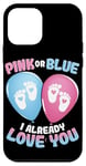 Coque pour iPhone 12 mini Pink ou bleu, je t'aime déjà, le sexe révèle