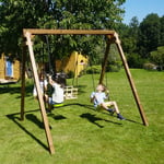 Soulet Pierre Childrens Double Wooden Swing Set Dip Treated 2.4m x 2m Swing