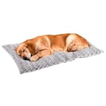 Ferplast Lit pour Chien Coussin pour Chien Grand Chien Double Face Peluche Chaude et Coton 107 x 70 x 5 cm. Tourterelle