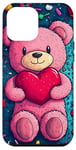 Coque pour iPhone 12 Pro Max Ours en peluche coeur Saint-Valentin