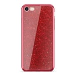 ERT GROUP Coque Tendance avec Paillettes et côtés pour iPhone X/XS Rouge