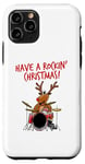 Coque pour iPhone 11 Pro Batteur de Noël, Have A Rockin' Christmas, Renne