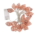 Rose Gold String Lights Battery Powered Leaf Lights String 20 LEDs For Cafe