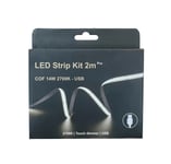 LED Strip kit 14W 2700 Kelvin med USB og dimmer - 2 meter - Hvit