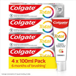 Colgate Total Original Toothpaste 4x100ml | stronger 100 ml (Pack of 4) 