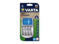 Varta Lcd Charger - 2-4 H Batteriladdare - (För 4Xaa/Aaa) + Växelströmsadapter + Bilströmsadapter - 4 X Batterier Laddas - 1400 Ma